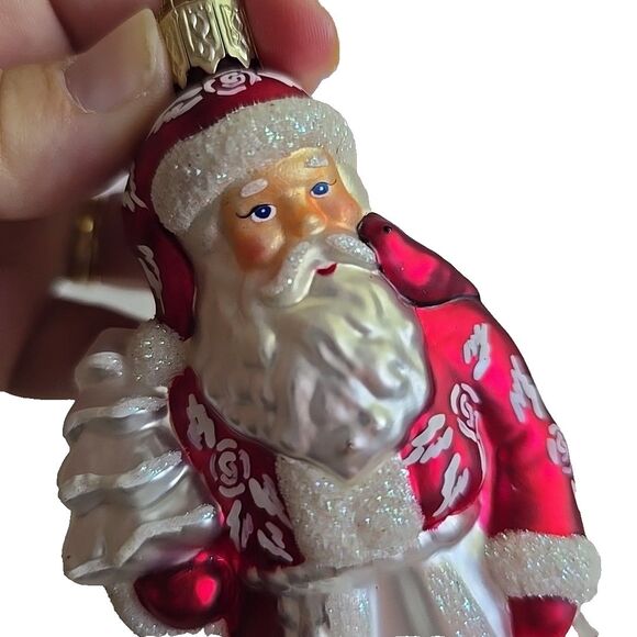 SCF Santa Christmas Ornament Season of Canon Falls Glass Ornament Vintage 6.5" - Picture 5 of 7